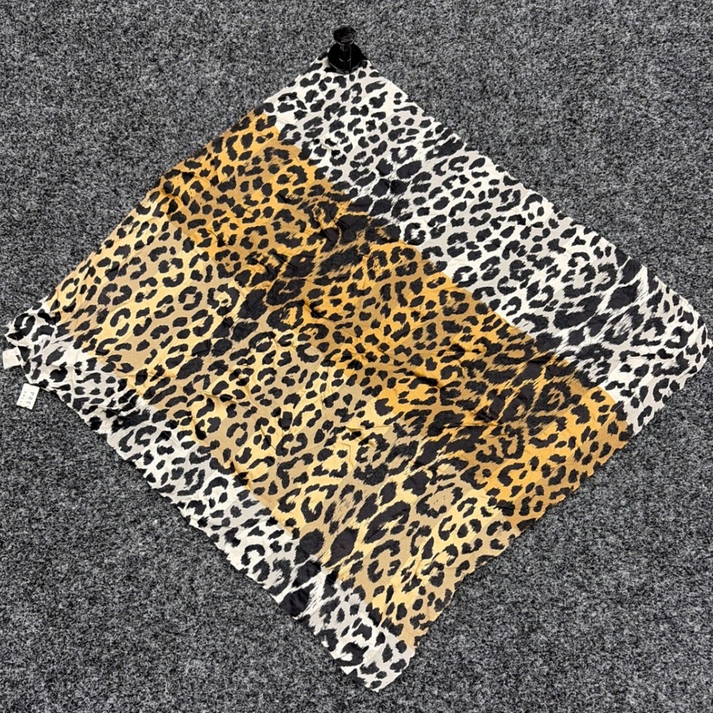 Preview Collection Scarf Women OS Tan Leopard Silk Square Made in Italy Chic